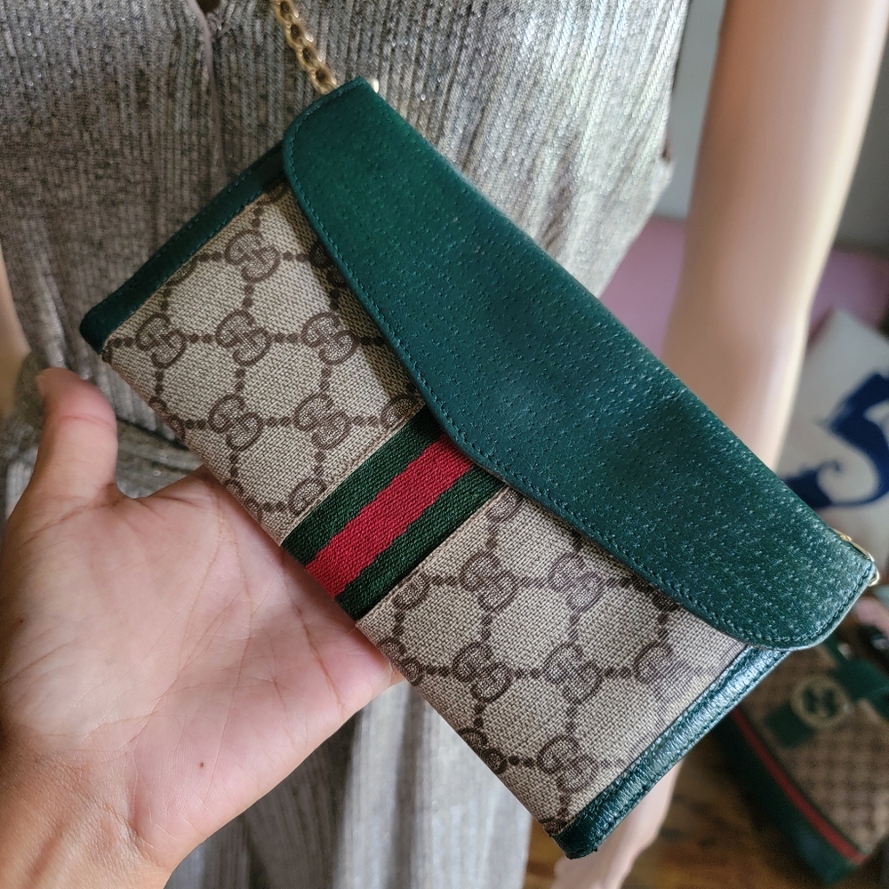 SALE🎉 Limited Collection Authentic Web Stripe Gucci Long Wallet - Picture 5 of 16